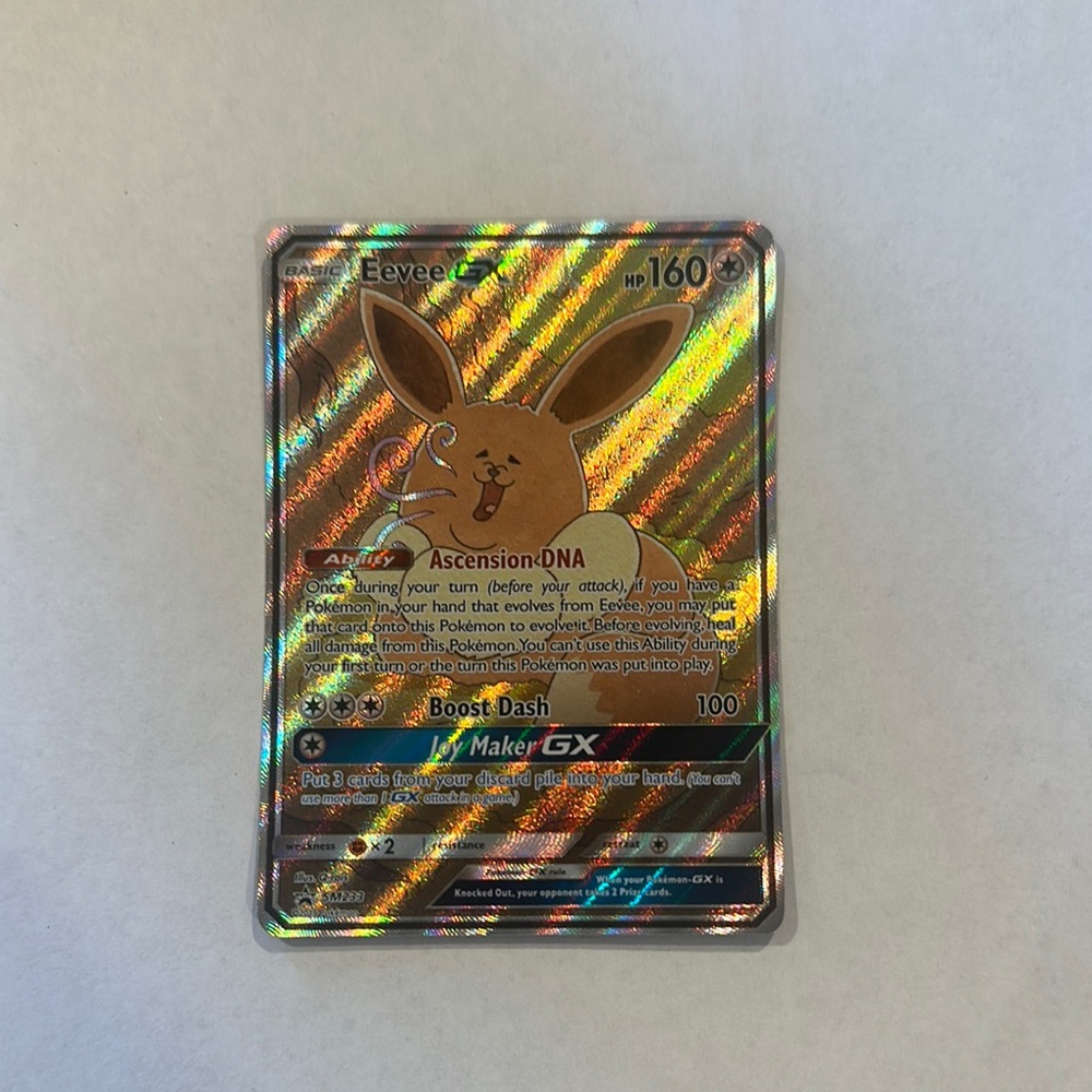 Pokemon Eevee Trading Card - Gold and Brown